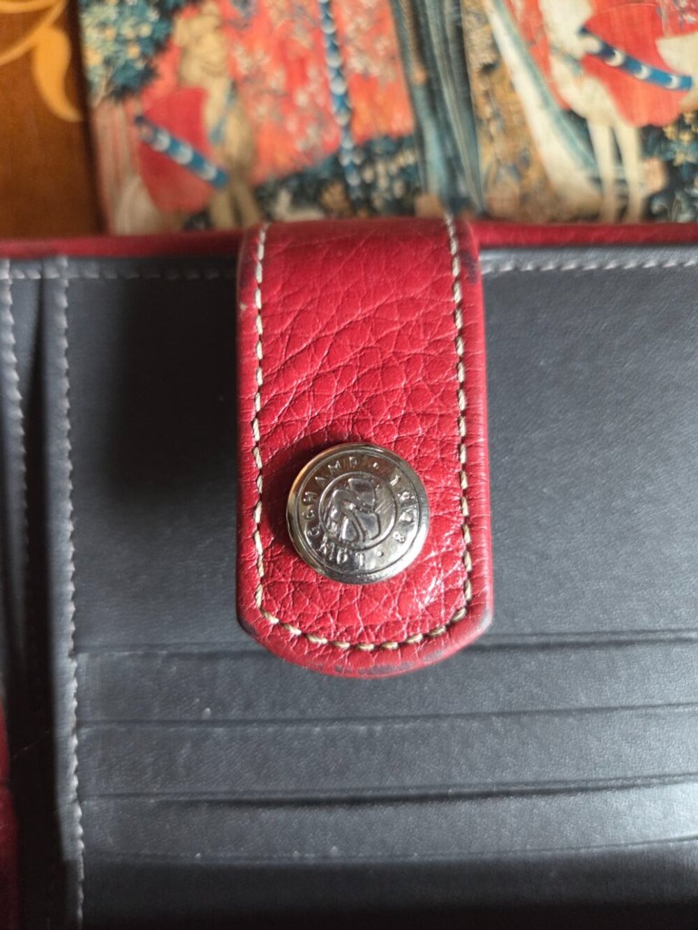 Beautiful Longchamp Le Foulonné red leather wallet - Picture 8 of 10